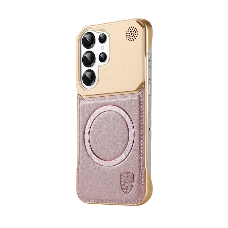 Frameless Leather Texture Magnetic Case For Samsung S25 Ultra