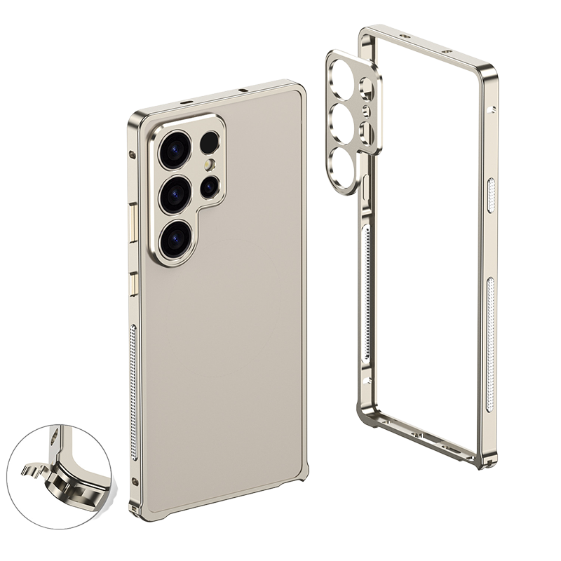 Metal Bare Frame Heat Sink Case For Samsung Galaxy S25 Ultra