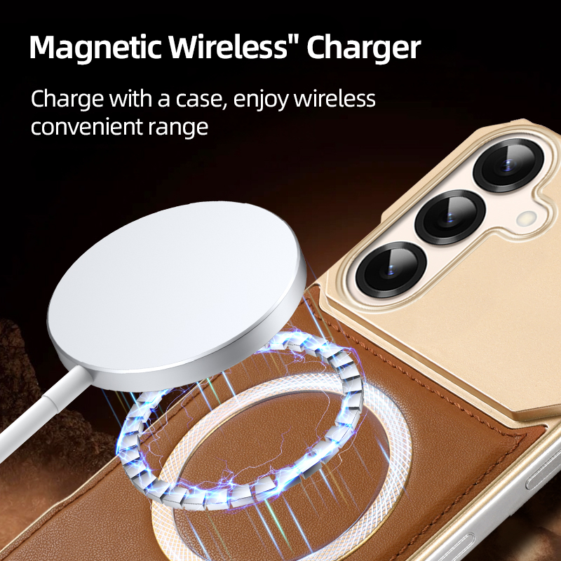 Frameless Leather Texture Magnetic Case For Samsung S25 Ultra