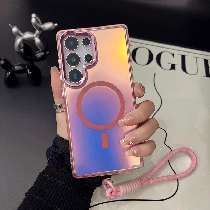 Colorful Magnetic Case With Lanyard For Samsung S25 Series