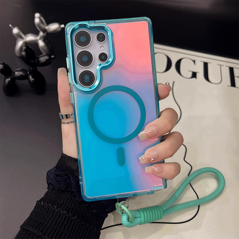 Colorful Magnetic Case With Lanyard For Samsung S25 Series