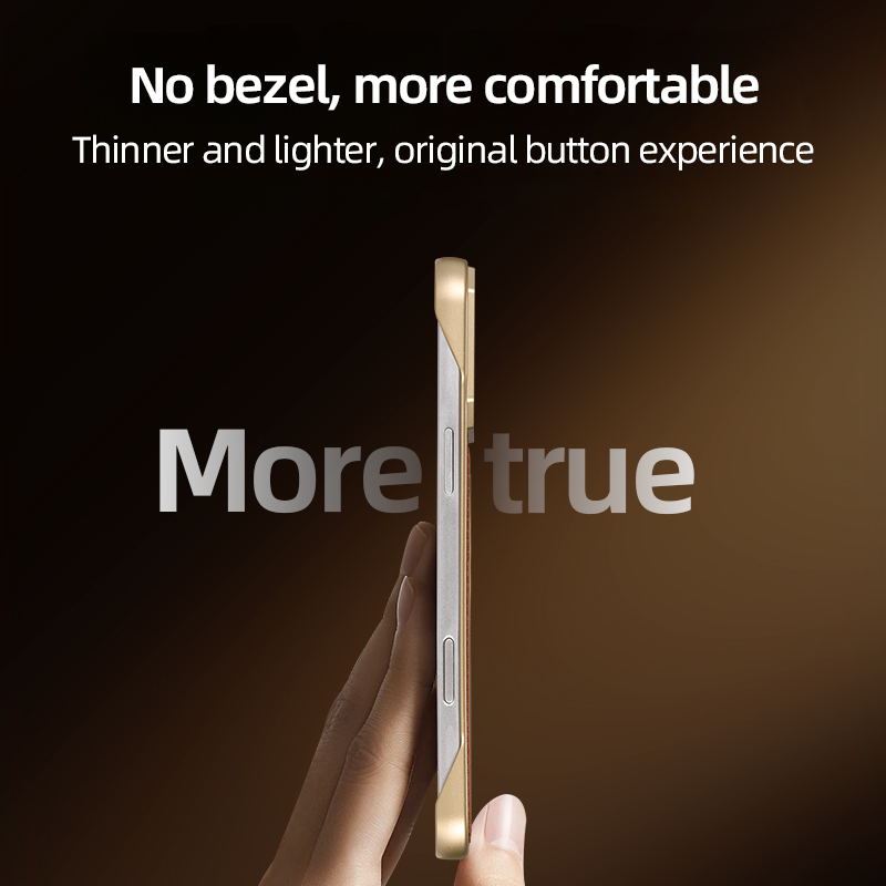 Frameless Leather Texture Magnetic Case For Samsung S25 Ultra