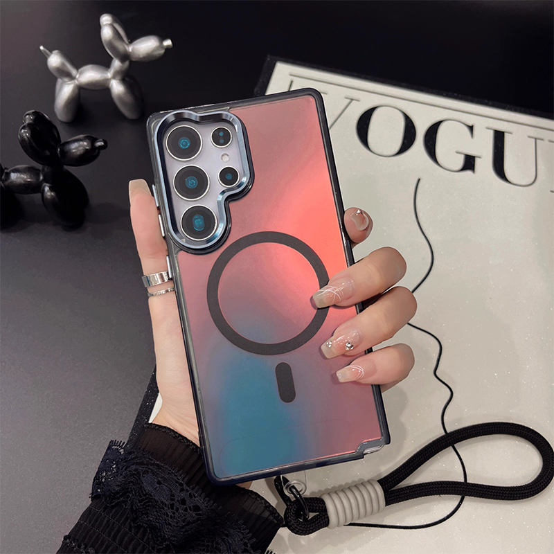 Colorful Magnetic Case With Lanyard For Samsung S25 Series