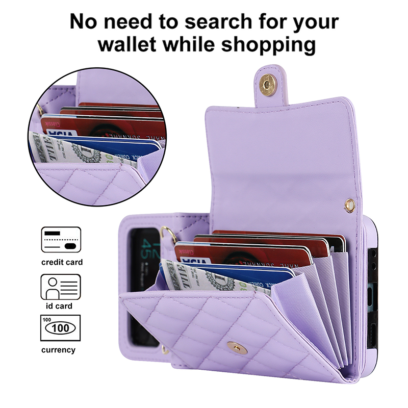 Premium RFID Wallet Case For Samsung Z Flip7/Flip6