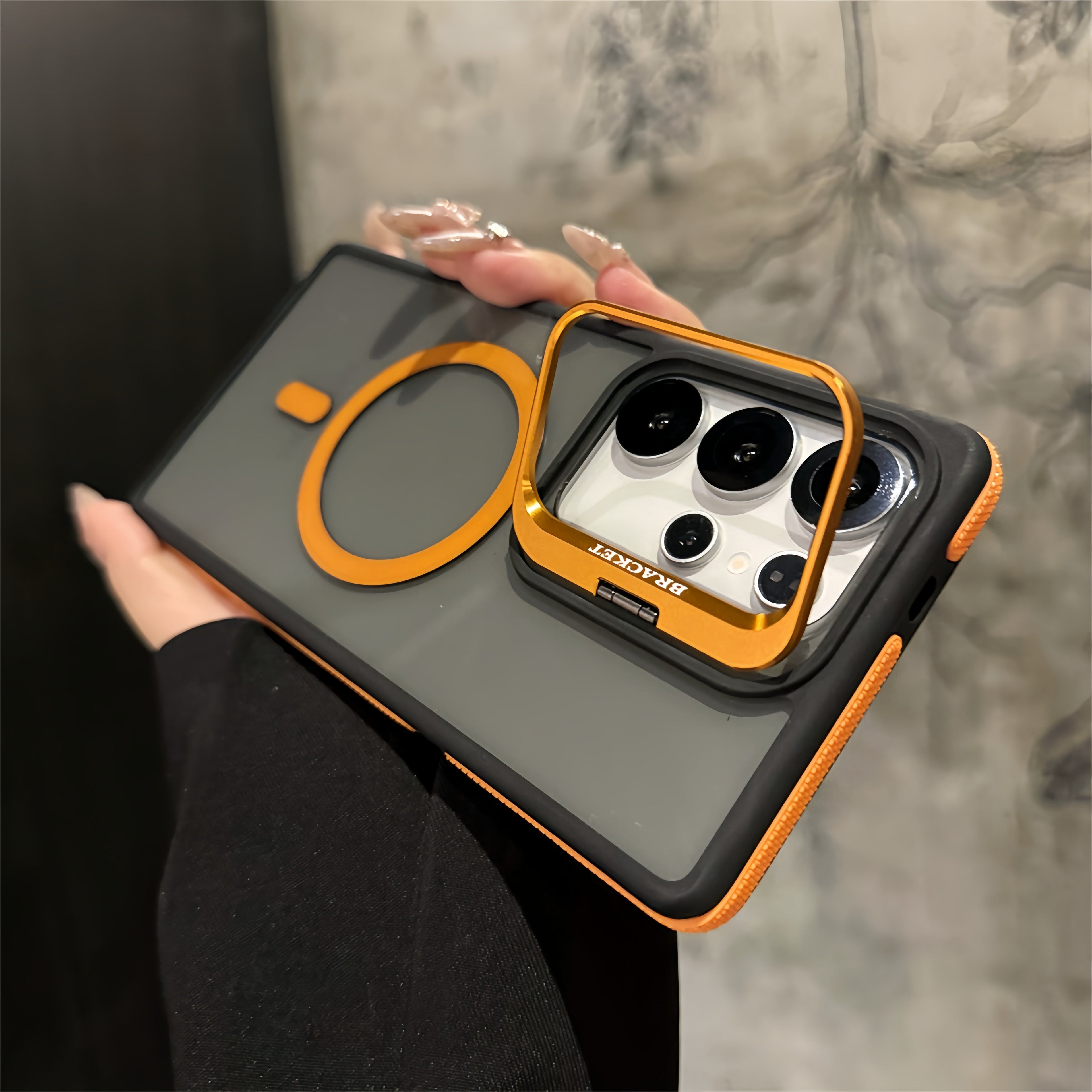 Magnetic Camera Ring Stand Case for Samsung S25 Ultra