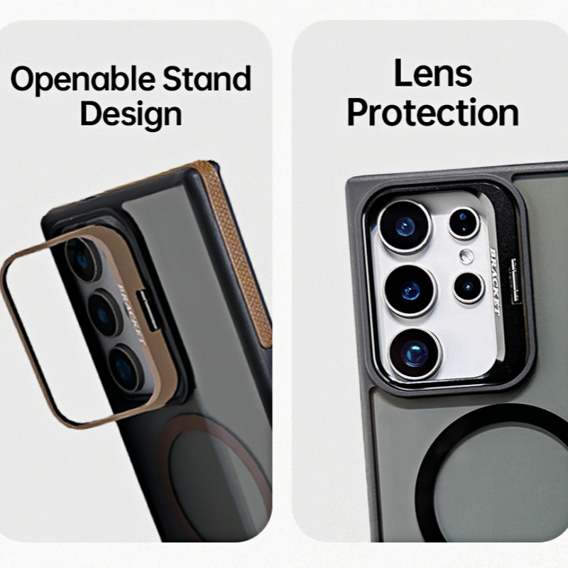 Magnetic Camera Ring Stand Case for Samsung S25 Ultra