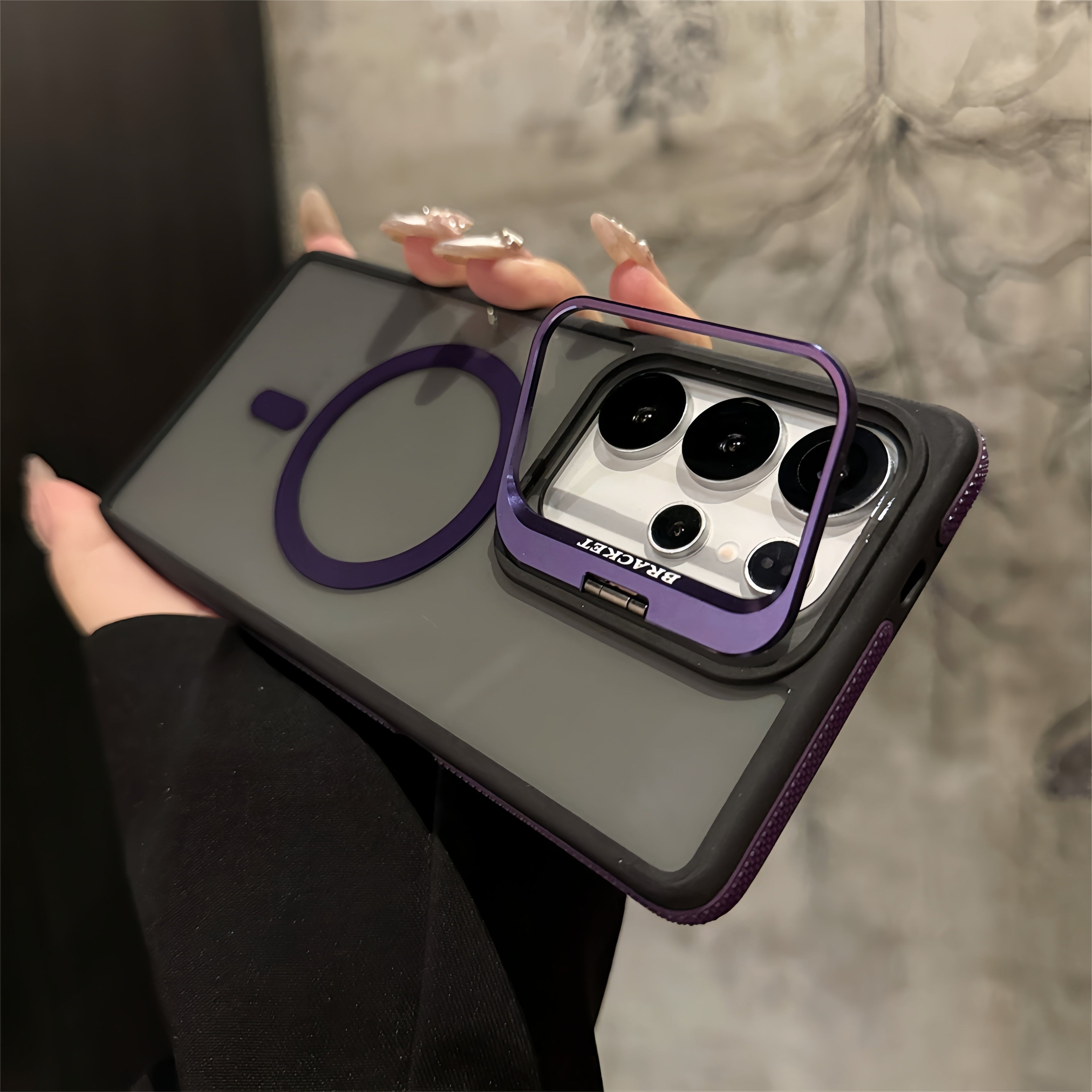 Magnetic Camera Ring Stand Case for Samsung S25 Ultra